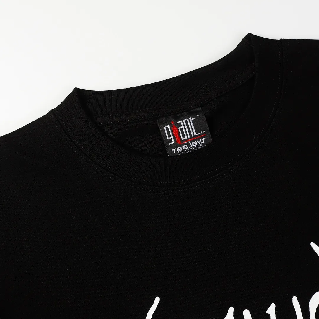 Saint Michael series retro trendy round neck short sleeves Model number: 3151P110 Color: black Size: S M L XL